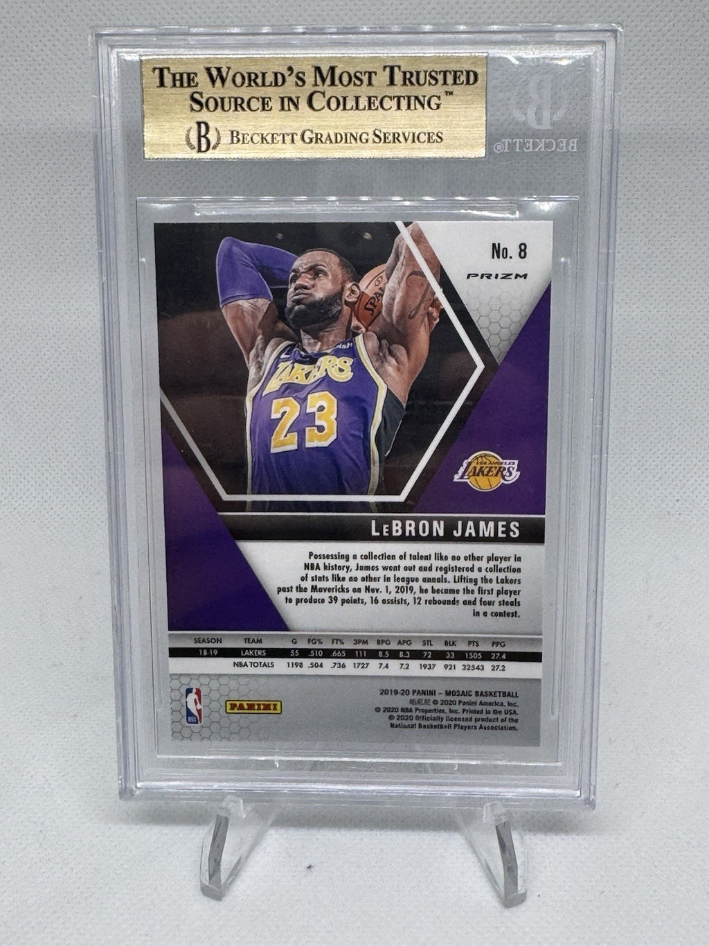 2019-20 Mosaic Lebron James Silver BGS 9.5