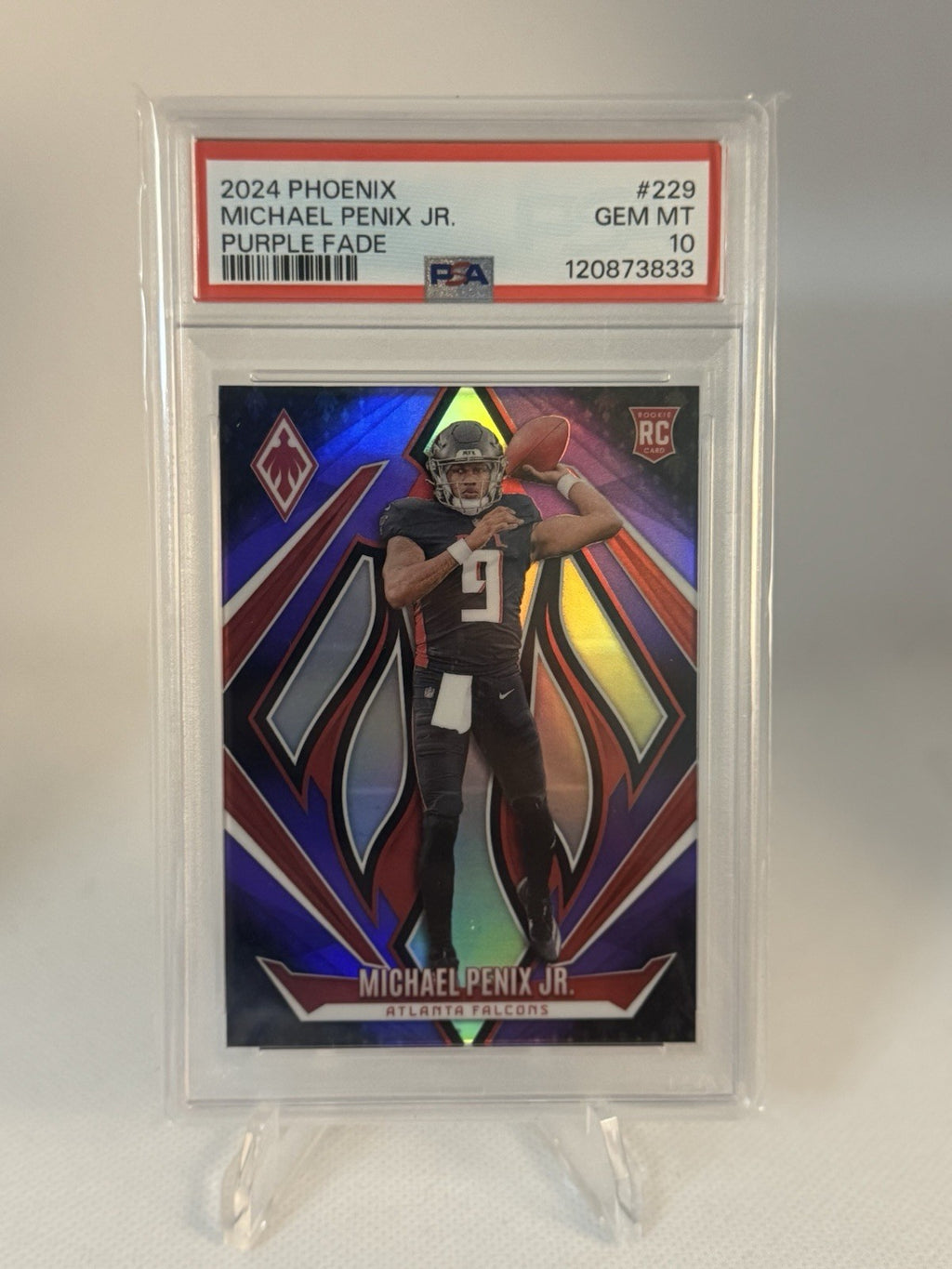 2024 Panini Phoenix - Michael Penix Jr. #229 Purple Fade Rookie RC PSA 10 13A
