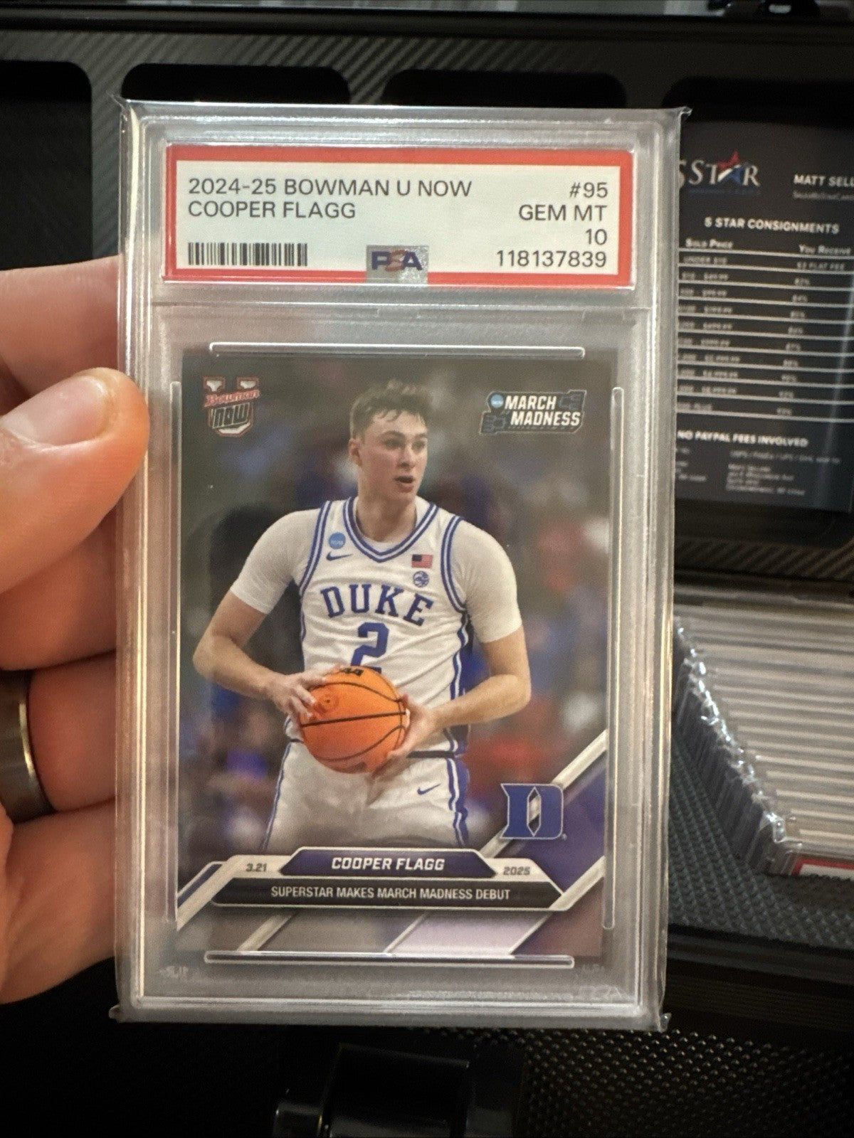 Cooper Flagg Rookie 2024-25 Bowman U Now #95 Duke March Madness Debut PSA 10 💎