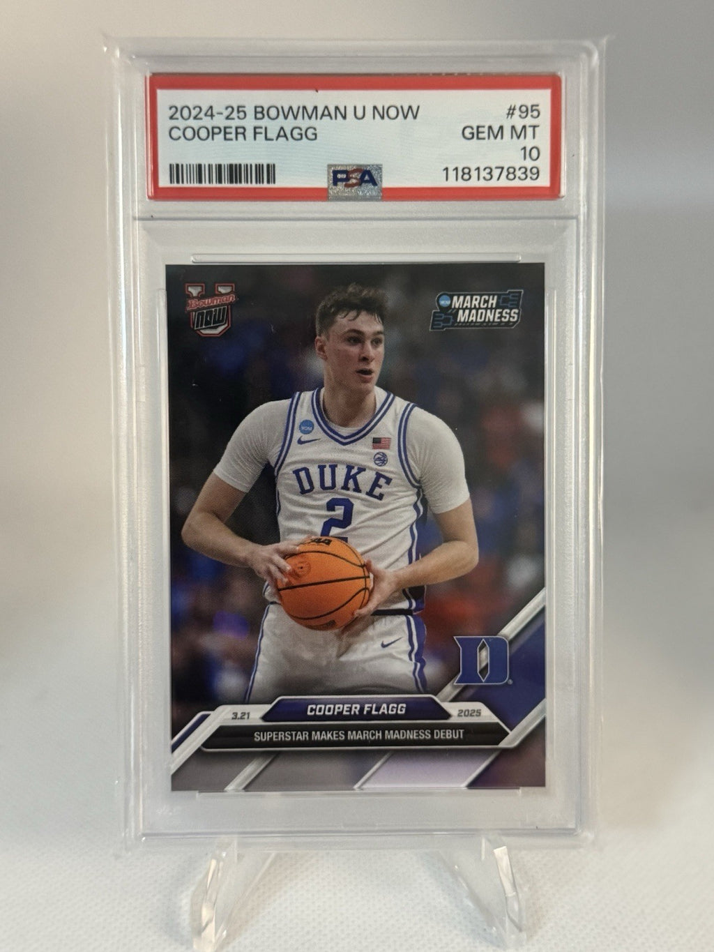 Cooper Flagg Rookie 2024-25 Bowman U Now #95 Duke March Madness Debut PSA 10 💎