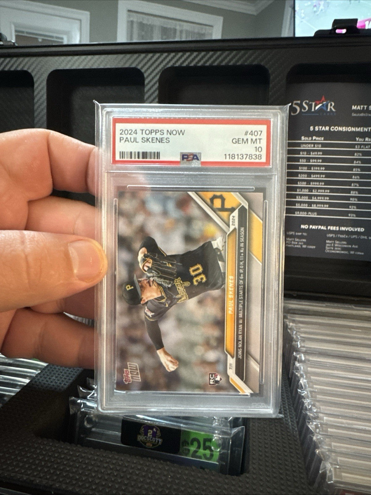 💎 2024 Topps Now PAUL SKENES RC #407 PSA GEM MT 10 rare ROOKIE card! NOLAN RYAN