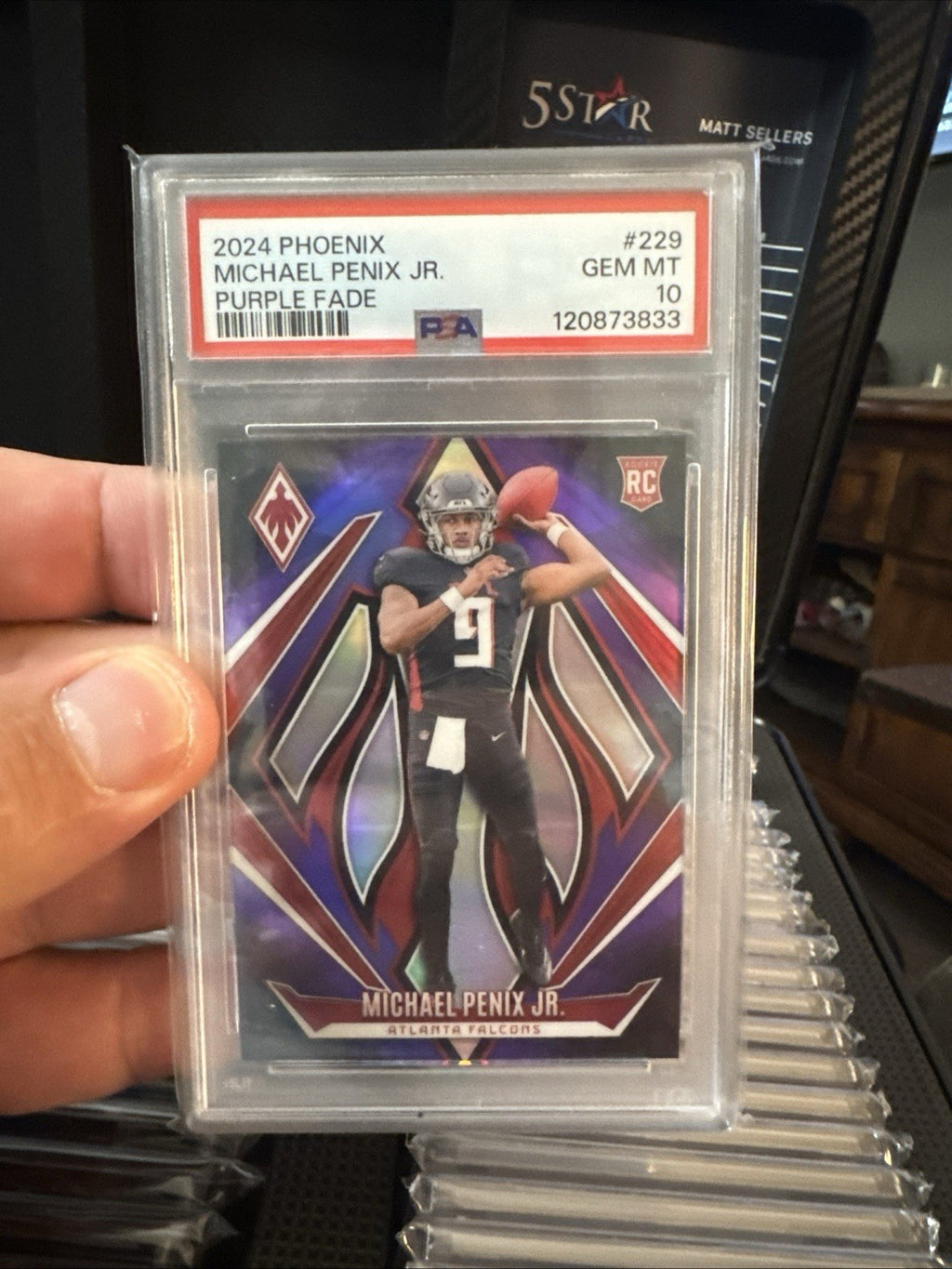 2024 Panini Phoenix - Michael Penix Jr. #229 Purple Fade Rookie RC PSA 10 13A