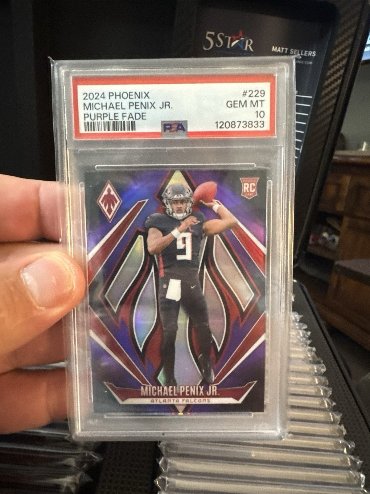 2024 Panini Phoenix - Michael Penix Jr. #229 Purple Fade Rookie RC PSA 10 13A