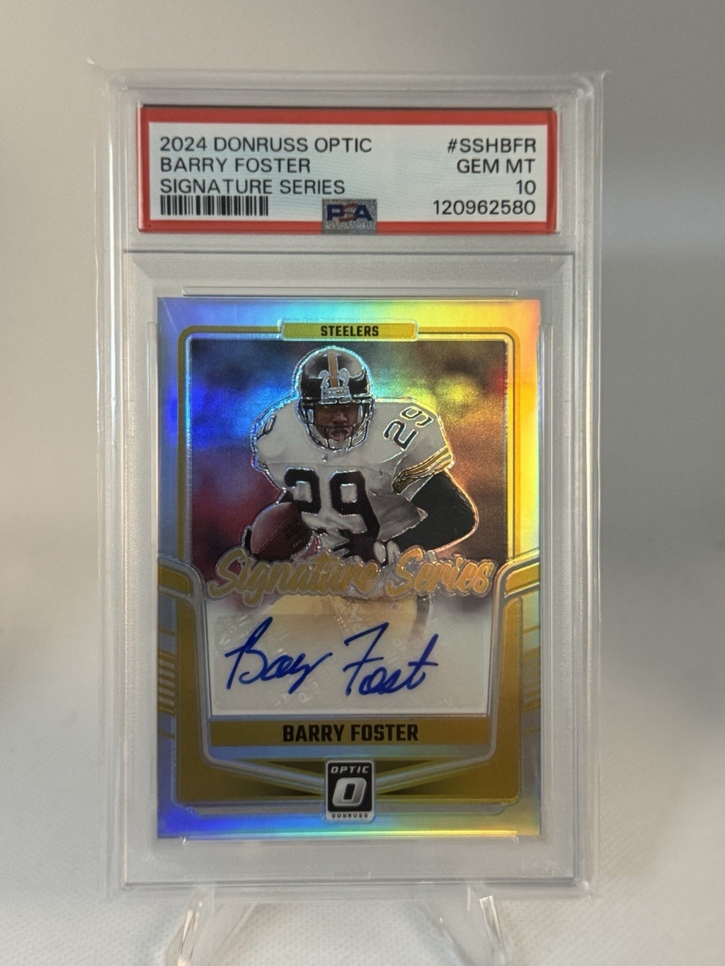 BARRY FOSTER 2024 Donruss Optic Signature  Silver Prizm Auto PSA 10 🔥