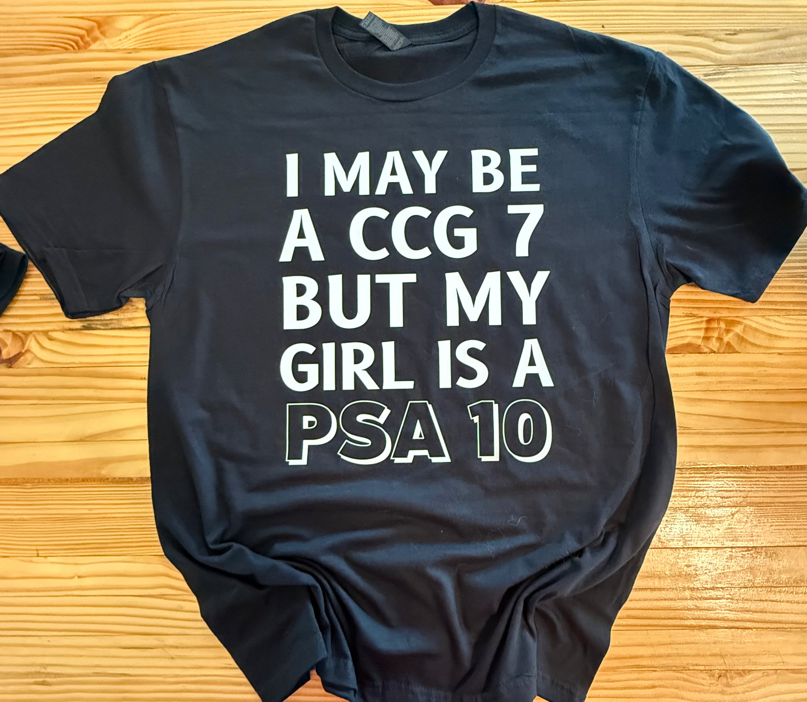 Gildan "Girl is PSA 10" Sport's Card Collectors Edition T-Shirt Softstyle 100% Cotton Black Tee for Collectors Comfortable & Durable Gift for Sports Card Enthusiasts Menswear Casual Streetwear Top