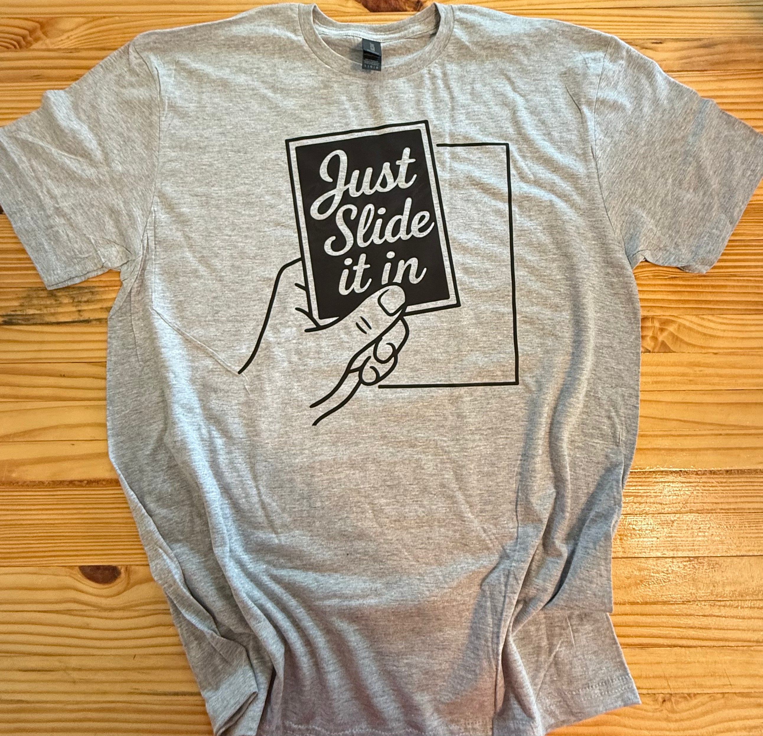 Gildan Just Slide it In Sport's Card Collectors Edition T-Shirt Softstyle 100% Cotton Light Grey Tee for Collectors Comfortable & Durable Gift for Sports Card Enthusiasts Men's Casual Streetwear Top