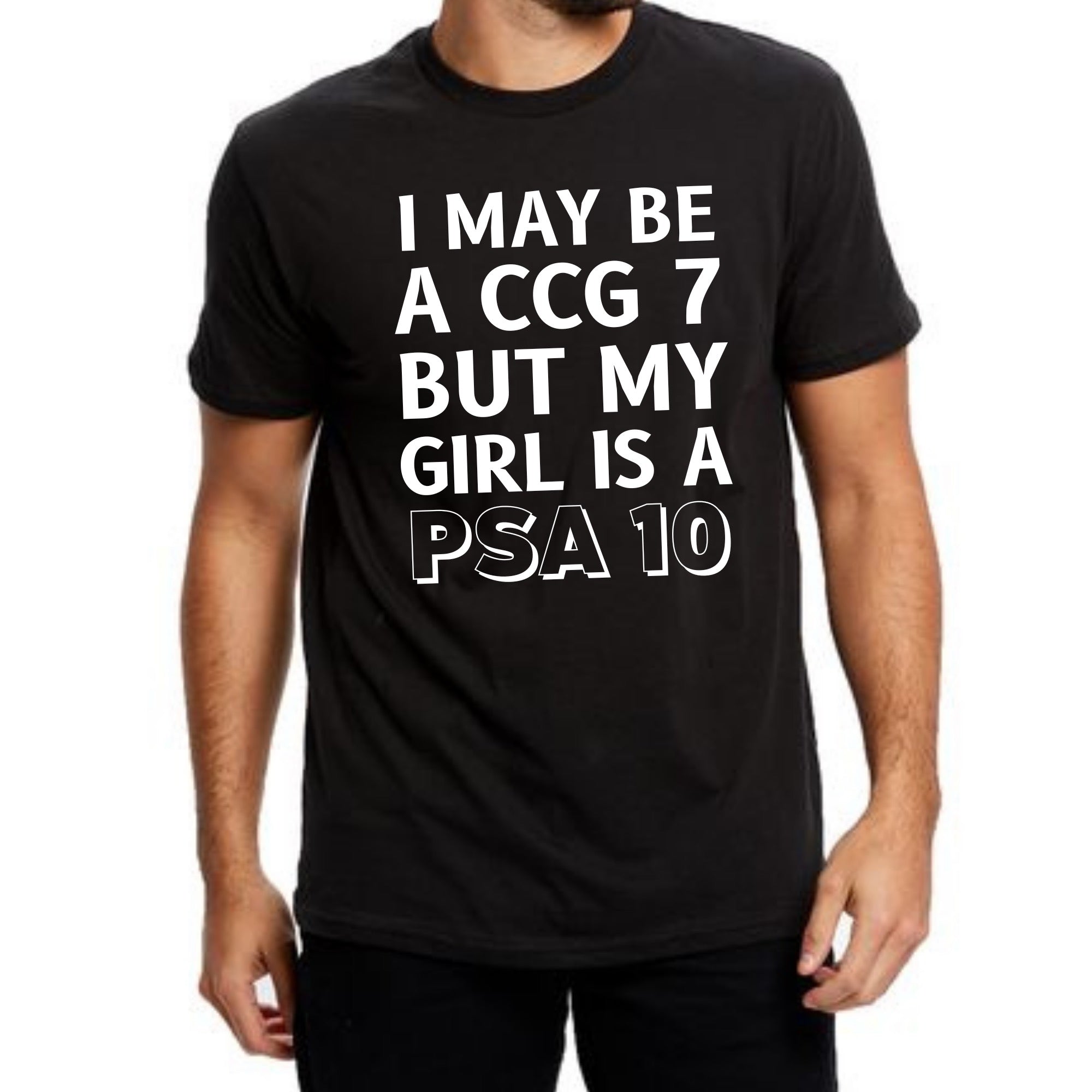 Gildan "Girl is PSA 10" Sport's Card Collectors Edition T-Shirt Softstyle 100% Cotton Black Tee for Collectors Comfortable & Durable Gift for Sports Card Enthusiasts Menswear Casual Streetwear Top