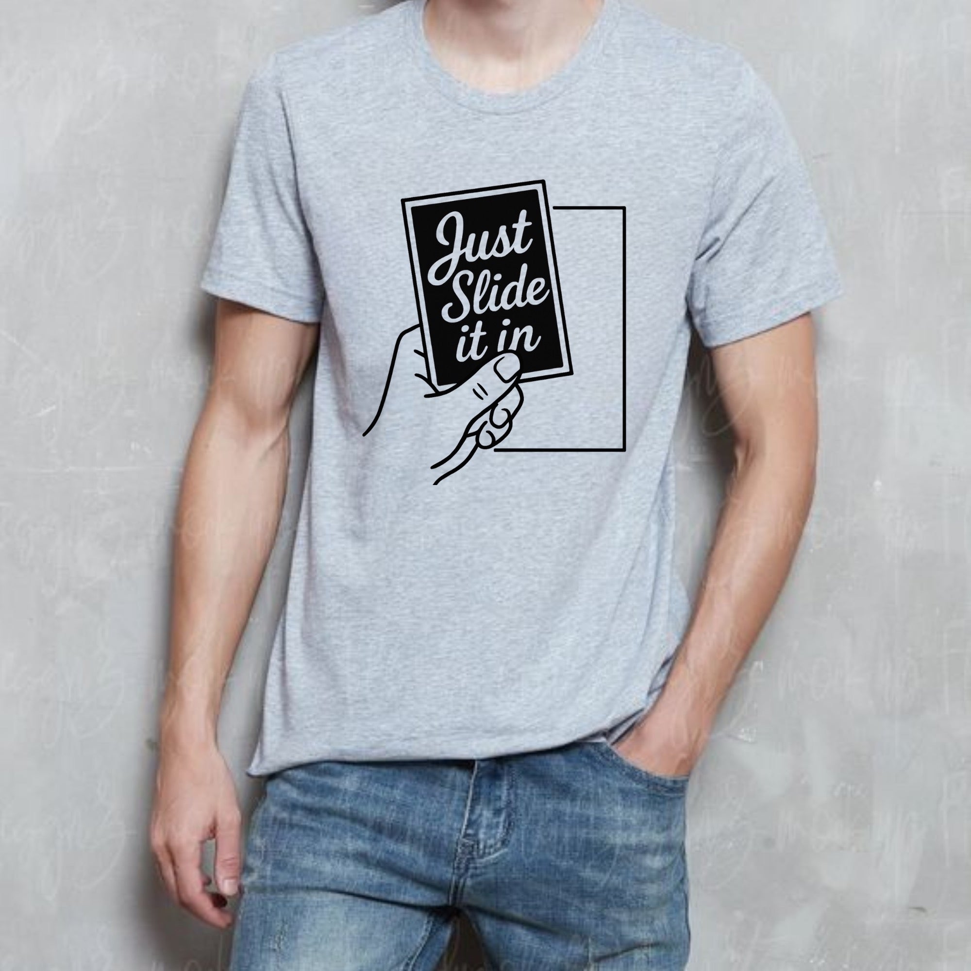 Gildan Just Slide it In Sport's Card Collectors Edition T-Shirt Softstyle 100% Cotton Light Grey Tee for Collectors Comfortable & Durable Gift for Sports Card Enthusiasts Men's Casual Streetwear Top